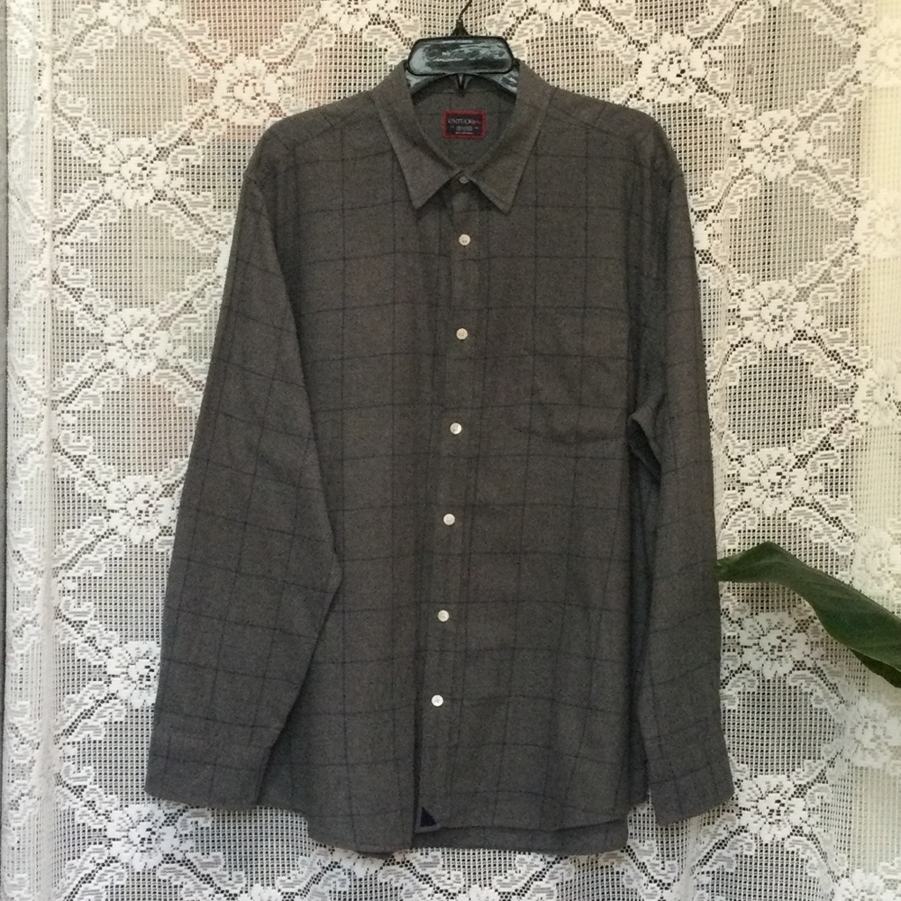 Untuckit Men's Gray Check Flannel Size XXL